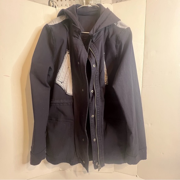 Women’s Drawstring Hooded Jacket, Mark & Spruce, Navy Blue, Size XL - Picture 6 of 14